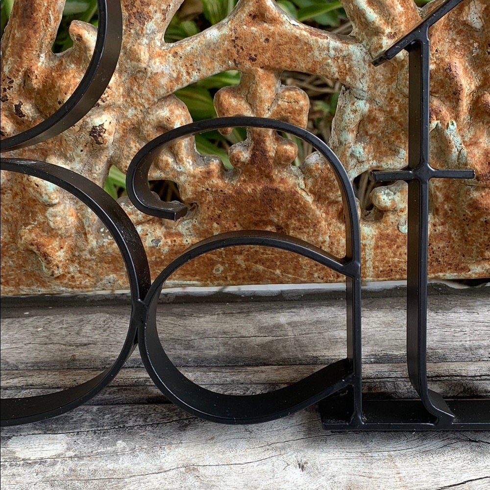 Black Heavy Metal / Wrought Iron Typeset Bath Sign - Picture 8 of 9